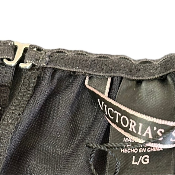 Victoria’s Secret Babydoll Gown Sheer Black Ruffles • Used • Size: Large - Picture 2 of 8